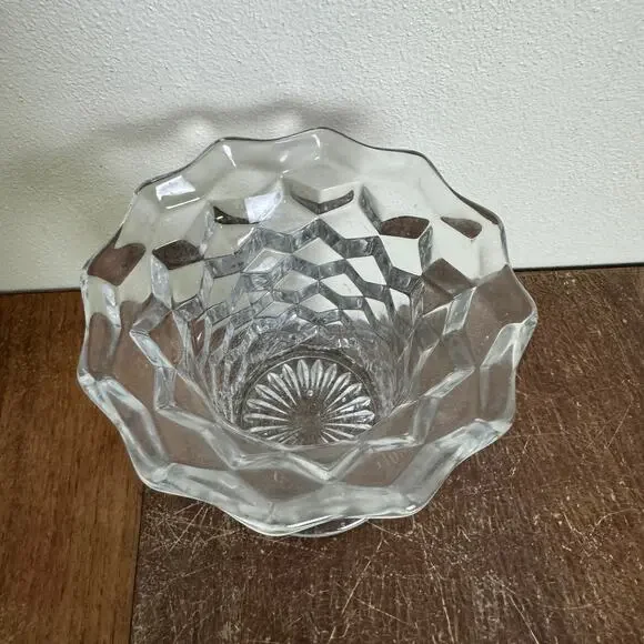 Fostoria American‎ Vintage MCM flared crystal clear glass flower vase - Picture 3 of 10